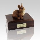 Brown & White Large Rabbit Cremation Urn